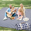 G GOOD GAIN Picnic Blankets Outdoor Extra Large - 80"x80" Portable Waterproof Picnic Blanket, Machine Washable 3-Layer Foldable Park Mat with Sandproof Backing for Grass, Hiking, Travel (Blue) - color: Blue