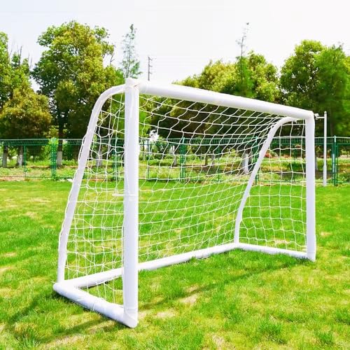 KATARUS Soccer Goal 12x6FT/10x6.5FT/8x6FT/8x5FT/6x4FT Outdoor Soccer Net Goals for Backyard with Weatherproof UPVC Frame & Ground Stakes Portable PVC Soccer Goal Post for Adults & Youth Training - size: 8FTx6FT