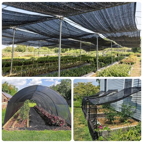 SUNNY GUARD 35-45% Sun Shade Cloth, 6.5 x 20 FT Black HDPE Mesh – Breathable Garden Shade Cover for Plants, Vegetables, Greenhouse, Patio, Chicken Coop & Dog Kennel - color: 40% SHADE-BLACK, size: 6.5 FT x 20 FT