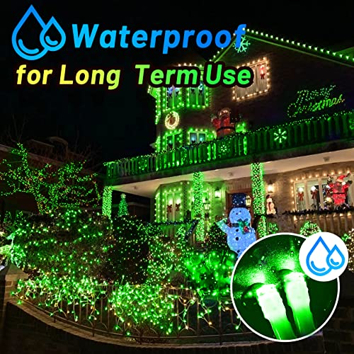 KNONEW Outdoor Christmas Lights 300 LED 99ft String Lights 8 Modes & Memory Fairy Light Plug in Waterproof LED String Lights for Xmas Yard Tree Wedding Party Holiday Decorations(Green) - color: Green, size: 99FT 300 LED