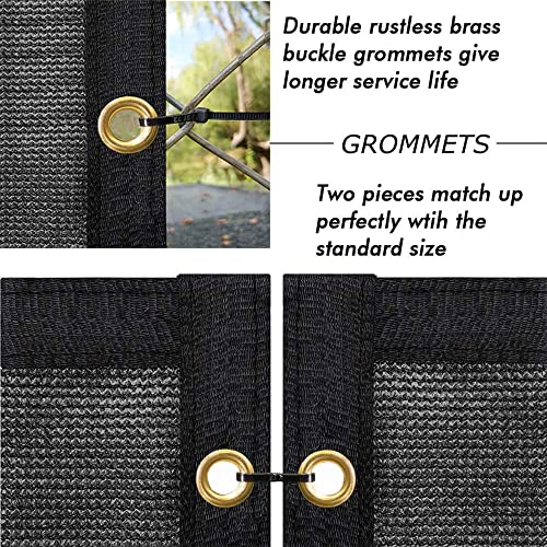UPGRADE Privacy Screen 4' x 25' Fence Commercial Shade Cover with Brass Grommets Heavy Duty Perfect for Outdoor Back Yard, Black, Customizable - color: Black, size: 0 4' x 2 5'