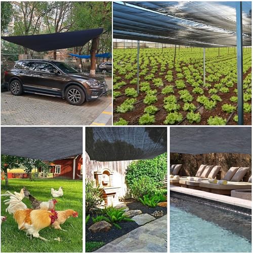 90% Black Sun Shade Cloth 10x20 ft - Fence Privacy Screen, Breathable Mesh Tarp & Serrated Grommets for Garden Plants Outdoor, Patio Pergola, Porch Cover, Chicken Coop & Dog Kennel - size: 10x20 ft