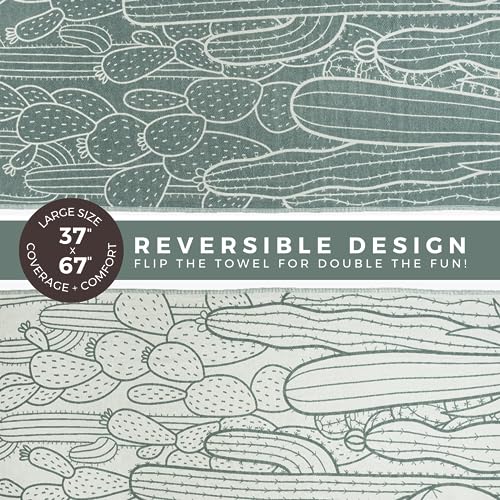 FESHKA Sand Free Turkish Beach Towel (37 x 67) Quick Dry Bath Towel, Oversized Beach Blanket, Lightweight for Travel - Made with 100% Organic Turkish Cotton - Saguaro (Green) - color: 42 - Dark Green