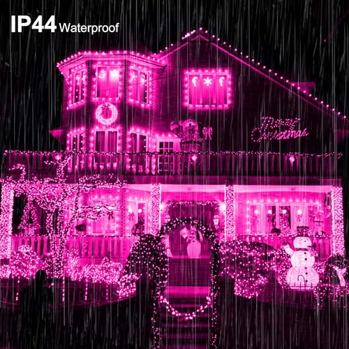weillsnow Pink Valentine's Day Lights Outdoor, 164 FT 500 LED String Lights Plug in, 8 Modes Waterproof Fairy Lights for Valentines Day, Christmas, Party, Wedding, Bedroom, Garden Decorations - color: Pink, size: 164FT