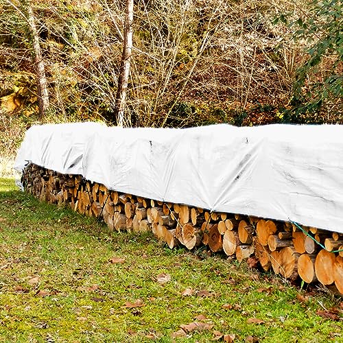 16 MIL Thick Ultra Heavy Duty White Tarp 6' x 12' (True Size) 3ply Waterproof 9.5 oz UV Protected Multipurpose Protective Cover Rain Tarpaulin - color: White, size: 6' x 12'