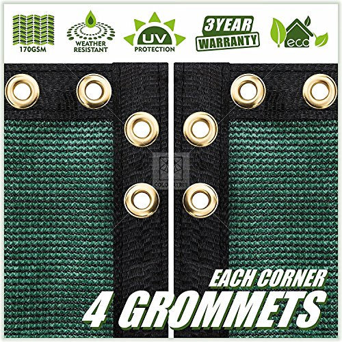 ColourTree Customized Size 6' x 6' Green Fence Screen Privacy Screen - Commercial Grade 170 GSM - Heavy Duty - 3 Years Warranty - Cable Zip Ties Included - color: Green 2nd Generation, size: 6' x 6' Custom Made Size