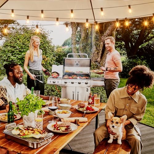 Svater Outdoor String Lights LED 25 FT, Patio Globe Lights with 13 Plastic G40 Bulbs, Waterproof Dimmable Outside Hanging Light for Backyard Bistro Cafe Porch Party Decor, 2700K Warm White - size: 25FT