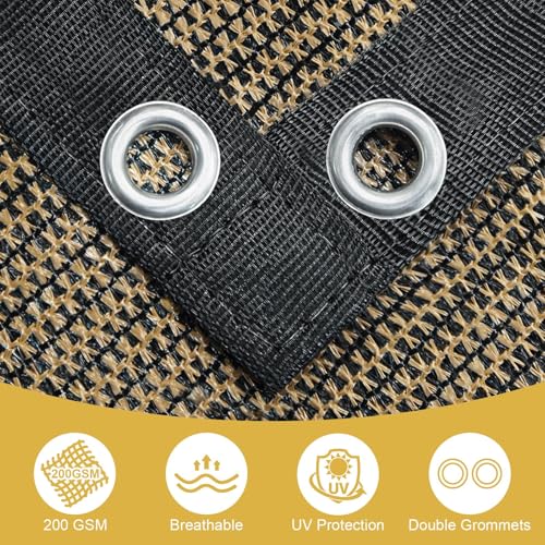 Shade&Beyond 90% Sun Shade Cloth with Grommets, 8' X 12' Pergola Shade Cover Canopy, Mesh Tarp Sun Screens for Patio, Outdoor, Garden, Backyard, Mocha