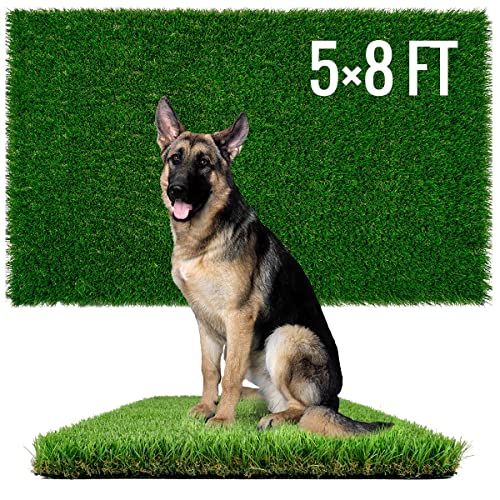Sunturf Dog Pee Grass, Artificial Grass for Dogs, Fake Grass for Dogs Potty Training, Extra Large Dog Pads 5x8ft , Housebreaking Supplies, Indoor Outdoor Turf Grass, Washable Reusable - size: 5x8 FT