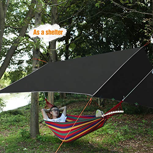 REDCAMP Hammock Rain Fly Camping Tarp Waterproof, 10x12ft Lightweight Backpacking Rain Tarp Shelter for Hiking Outdoor, Black - style: Black 10x12ft rectangle