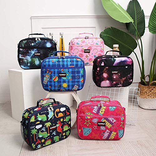 Kids Lunch Bag insulated Lunch Box Lunch Organizer Cooler Bento Bags for School Work/Girls Boys Children Studen Women - color: 7L Pink A