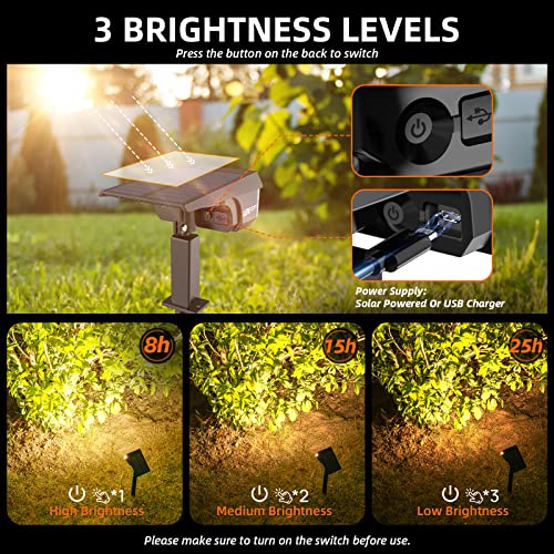 LEREKAM Solar Spot Lights Outdoor Landscape Lights, IP65 Outdoor Waterproof Spotlights, 40 LED's Outdoor Solar Lights for Yard Palm Trees Driveway Patio Pool 10 Pack - color: Warm White, size: 10 Pack