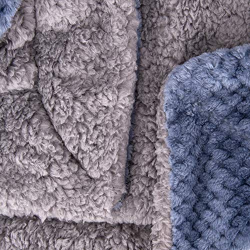 DG Plush Fleece Receiving Blanket for Dog, Cat, Pet - Warm & Soft, Couch, Sofa, Travel & Outdoor, Camping (24" x 32"), Smoked Blue - color: Dg-smoked Blue, size: Blanket (24" x 32")