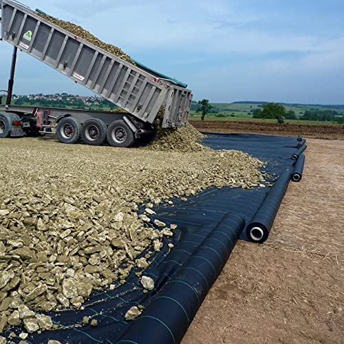 Driveway Fabric 6.5x300 ft - Commercial Weed Barrier, Heavy Duty 3.5OZ Landscape Fabric for Road, French Drain, Erosion Control, Construction Projects - size: 6.5x300 Ft-3.5oz