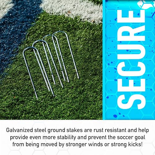 Franklin Sports Competition Soccer Goals - Backyard Portable Steel Soccer Goals - Adult + Youth Soccer Goal with Net + Ground Stakes Included - Multiple Sizes + Colors - color: Black, style: Folding 10' x 5'