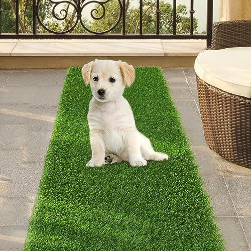 Bsmathom Artificial Grass Rug Indoor Outdoor Rug, Professional Dog Potty Training Rug, Fake Grass Rug Synthetic Grass Mat Door Mats with Drainage Holes for Balcony Patio Garden (2x10Ft) - size: 2x10 Feet
