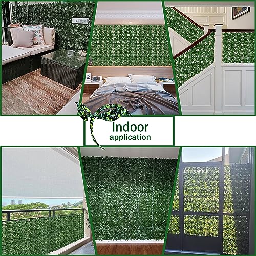 ODTORY Artificial Fence Privacy Screen: 6FT x 50FT UV-Anti Faux Greenery Backdrop Ivy Chain Link Shades Panels for Patio, Balcony, Garden,Deck,Backyard Indoor Outdoor Green Wall Decor - size: 6 Ft X 50 Ft- Chain Link