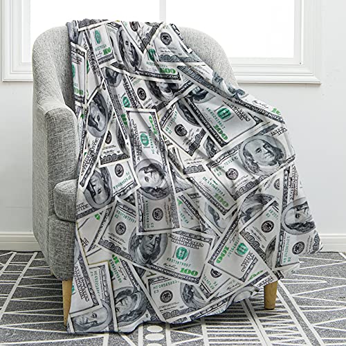 Jekeno Money Blanket 100 Dollar Bills Pattern Print Gifts for Women Kids Girls Home Bedroom Living Room Decor Soft Cozy Lightweight Throw Blankets 60"x80" - color: Color2, size: 60"x80"