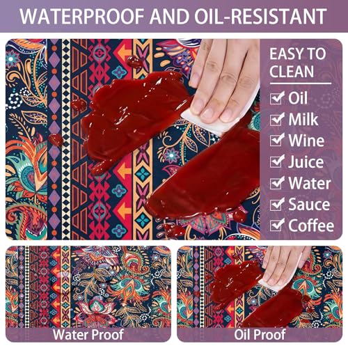 Fitted Waterproof Picnic Table Cover with Bench Covers Heavy Duty Elastic Outdoor Camping Tablecloth for 6 Foot Rectangle Tables Summer Rv Accessories Patio Garden Road Trip Essentials Gifts - color: Burgundy Flowers, size: 72" x 30" (Rectangular)