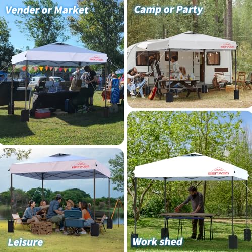 10x10 Pop Up Canopy, Easy Up Canopy Tent, Heavy Duty Tents for Parties, One Person Set Up Event Tent, White - color: White, size: 10x10