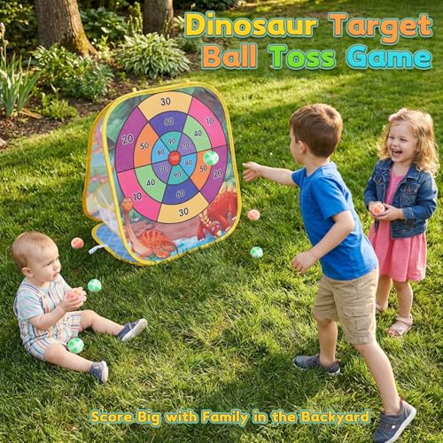 Bean Bag Toss Game for Kids - Cornhole Board Outdoor Toys for Toddlers -Party Activities Carnival Outside Yard Backyard Beach Lawn Games Toy for Kid Boys Girls Age 3 4 5 6 7 8 Year Old Birthday Gifts - style: Dinosaur