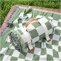 2 in 1 Extra Large Outdoor Picnic Mat Woven Summer Throw Blanket Boho Giant Beach Travel Essential Yoga Accessories Park Patio Lawn Garden Grass Ground Play Music Festival Concert Must Have - color: Checkered Green