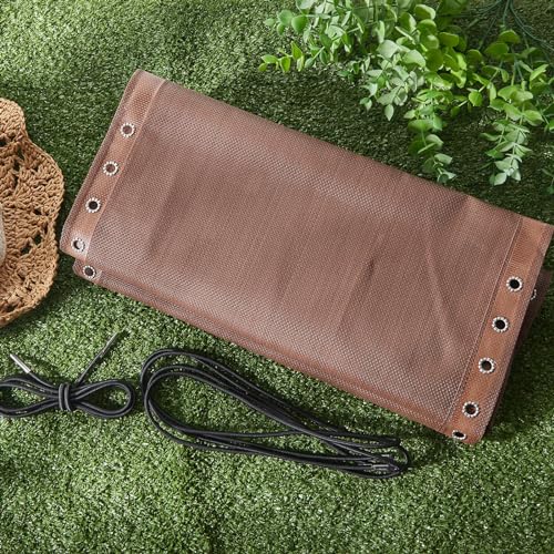 Queekay 2 Pcs Gravity Chair Replacement Fabric with 8 Bungee Cord Lounge Chair Cloth Mesh Patio Chair Repair Kit for Patio Recliner Outdoor Lawn Pool Beach Sling Chair(Brown, 63" x 21") - color: Brown, size: 63" x 21"