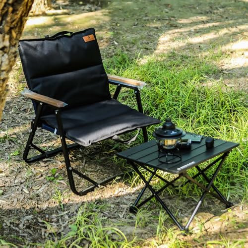 ROCK CLOUD Portable Camping Table Ultralight Aluminum Camp Table Folding Beach Table for Camping Hiking Backpacking Outdoor Picnic - color: Black, Thicker Stand, size: Small