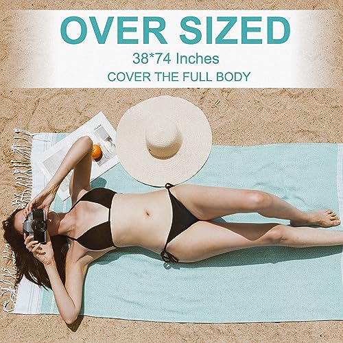 6 Packs Oversized Cotton Turkish Beach Towels Set Bulk 74"x38" Extra Large Sand Free Quick Dry Clearance Swim Bath Camping Pool Towel Travel Blanket Adult Essentials Cruise Accessories Vacation Gift - color: Coral Black Brown Mustard Navy Nile