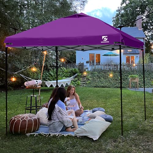 10x10 Pop Up Canopy Replacement Top Cover with Air Vent for Straight Leg Canopy Tent, Waterproof for Outdoor Garden Patio Camping Sun Shade (Purple) - color: Purple