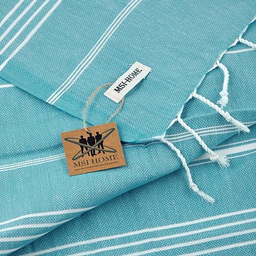100% Organic Turkish Cotton Beach and Bath Towel, Peshtemal Towel Blanket, Quick Dry Sand Free, Oversized Light Compact, Diamond Weave, Prewashed, 71 x 39 Inches (Turquoise) - color: Turquoise