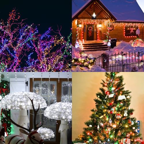 Solar String Lights Outdoor, 66 Feet 200 LEDs 8 Modes Solar Fairy Lights for Outside, Waterproof Outdoor Light for Patio Yard Christmas Tree Halloween Wedding Party Decorations, Colorful - color: Colorful, size: 200 LEDs