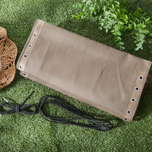Queekay 2 Pcs Gravity Chair Replacement Fabric with 8 Bungee Cord Lounge Cloth Mesh Patio Chair Repair Kit Sling Fabric Replacement for Patio Recliner Outdoor Lawn Pool Beach (63" X 21",Light Brown) - color: Light Brown, size: 63" x 21"