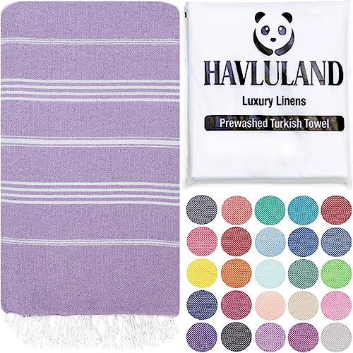 HAVLULAND Turkish Beach Towels, Oversized 40"x72" Turkish Bath Towel, Highly Absorbent Quick Dry Sand Free Beach Towels for Beach Pool Spa Gym Yoga Travel Camping Picnic Blanket - Lilac - color: Lilac