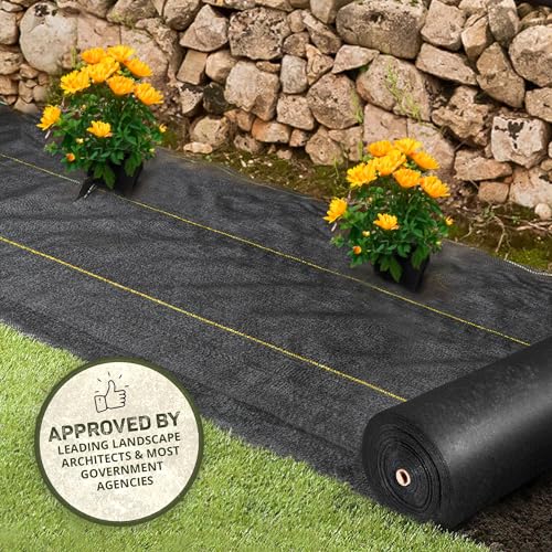 DeWitt Pro-5 Weed Barrier Fabric, 5 oz, 3 x 250 Feet – Heavy-Duty Woven Landscaping Ground Cover Mat for Greenhouse Floors, Garden Rows, Raised Beds, Grass and Yard and Outdoor Landscape Protection - size: 1 Pack, style: 3' x 250'