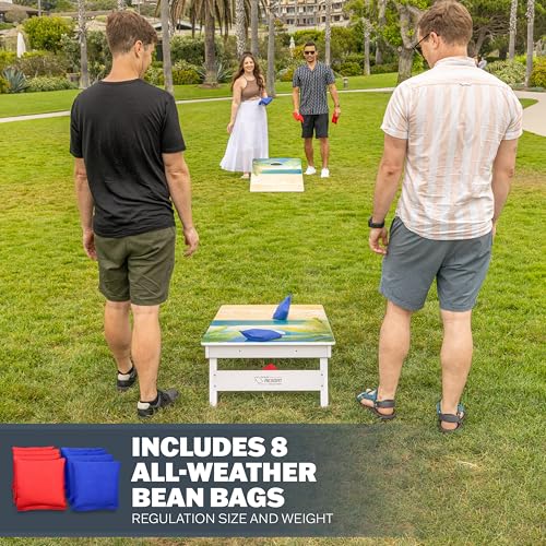 GoSports 4 x 2 ft Commercial Ultra Durable Cornhole Board Set – All-Weather Regulation Size, Ready-to-Play for Family Backyard Games, Tailgates, Outdoor Party, and Venues - color: Beach