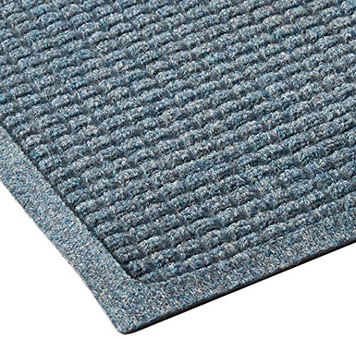 Hudson Exchange (35"x35", Bluestone) Fashion Scraper Entry Square Floor Mat - color: Bluestone