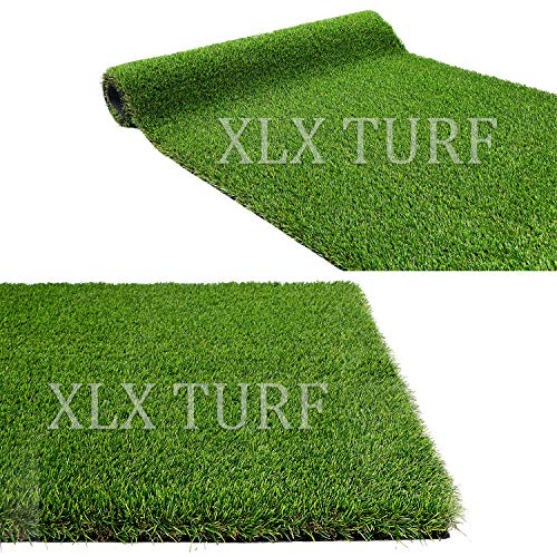 XLX TURF Realistic Artificial Grass Outdoor Rug 3FTX5FT, 1.38" High Pile Thick Fake Grass Turf Mat for Dogs Pet Friendly with Drainage Hole - size: 3' x 5'