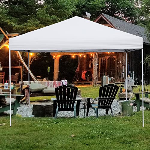 ZENY 10x10 Pop Up Canopy Tent Easy Set-up Outdoor Patio Canopy Adjustable Straight Leg Heights Instant Shelter with Wheeled Bag, Ropes - style: 10x10ft-White