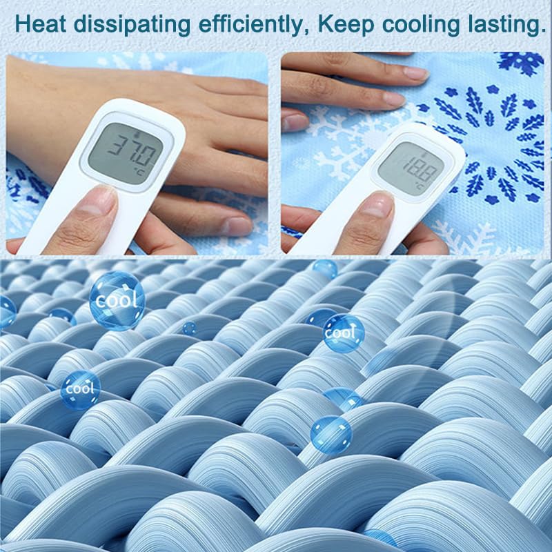 Upgraded Dog Cooling Mat 23.62” x 19.68” Pet Summer Self-Cooling Pad Easy Washable Comfortable Cooling Sleeping Bed for Dogs and Cats (L for Pets Under 44lb)