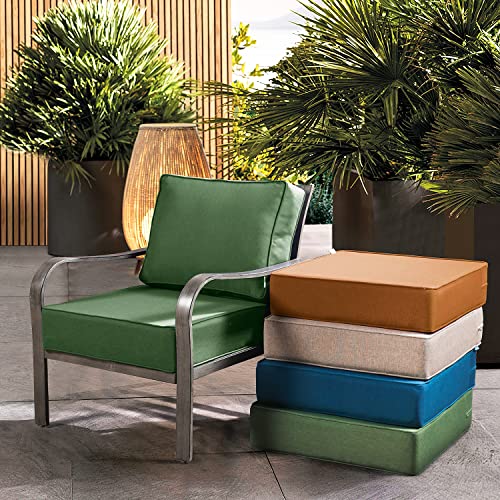 ARTPLAN Deep Seat Outdoor Patio Chair Cushions,2-Piece Seat and Back Cushion Set 24x24x6 and 18x24 Inches,Square,Invisible Green - color: Invisible Green