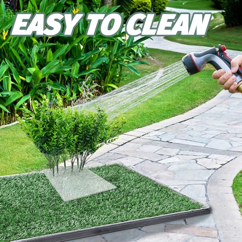 8Pcs Fake Grass Plants Pee Post for Dogs to Pee on, Guiding Male Dogs to Urine and Preventing Urine from Splashing Everywhere,Easy to Install and Clean(Eucalyptus Grass) - color: Eucalyptus Grass