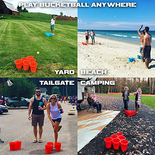 BucketBall | Original, Largest & Most Durable Brand | Supports USA Jobs | Ultimate Outdoor & Tailgate Game | Perfect for Beach, Pool, Lawn, Yard, Camping - color: Rainbow, style: Combo Pack