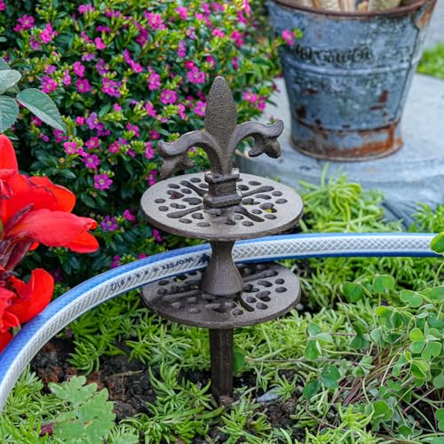 Sungmor Vintage Cast Iron Garden Hose Guide - Heavy Duty Hose Guide Stake for Lawns & Yard,Decoration Stake,Outdoor Water Pipe Decor - color: Style B
