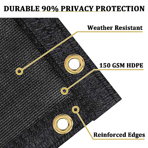Shade&Beyond 4' X 25' Fence Privacy Screen Heavy Duty 170 GSM Fencing Mesh Shade Net Cover for Wall Garden Yard Backyard Indoor Outdoor Home Decoration, Black - color: Black, size: 0 4' x 2 5'