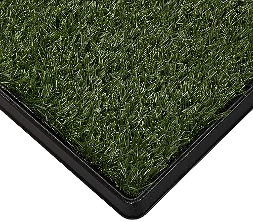 Artificial Grass Puppy Pee Pad for Dogs and Small Pets - 20x25 Inch, Reusable 3-Layer Turf Pads for Dogs with Tray - Indoor and Outdoor Fake Grass Potty Pet Supplies by PETMAKER - size: Medium 3-layer System