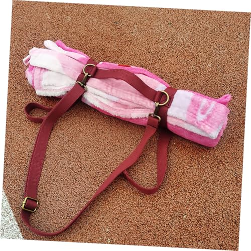VANZACK Sturdy Polyester Carrying Strap for Picnic Blanket and Yoga Mat, Lightweight Outdoor Travel Sling Handle, Red Picnic Blanket Carry Strap for Hiking and Camping