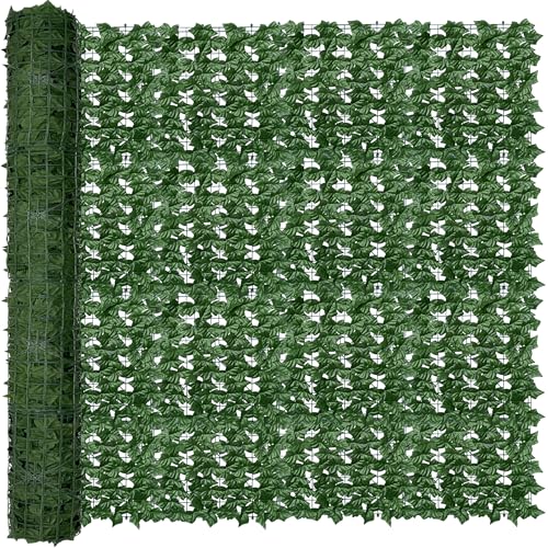 ODTORY Artificial Fence Privacy Screen: 6FT x 50FT UV-Anti Faux Greenery Backdrop Ivy Chain Link Shades Panels for Patio, Balcony, Garden,Deck,Backyard Indoor Outdoor Green Wall Decor - size: 6 Ft X 50 Ft- Chain Link