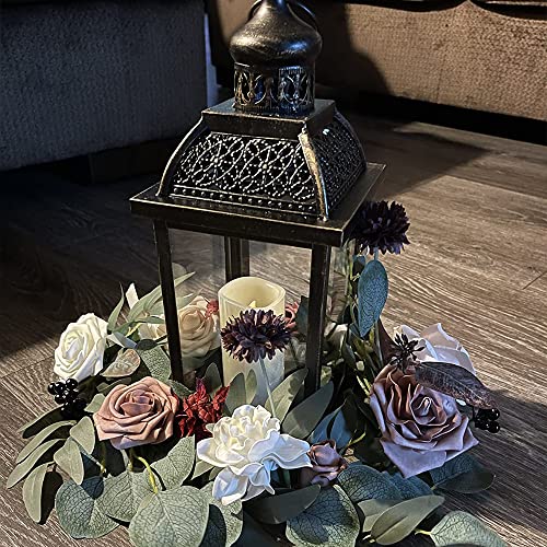 Lanterns Decorative Indoor&Outdoor, 14.4'' Large Black Square Hanging Lanterns, Vintage Metal Candle Holder for Outdoor Patio Front Door Porch Wedding Party Decor - color: Black / 14.4’’h