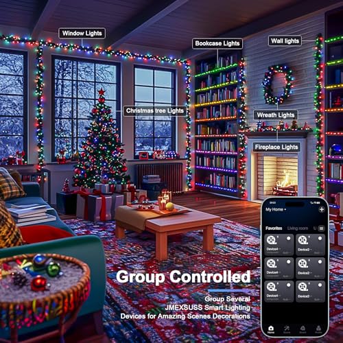 JMEXSUSS 600 LED RGB String Light Outdoor Indoor, Christmas Lights Outdoor Clear Wire Christmas Lights Plug in for Bedroom Tree Room Party Birthday Decorations - color: RGB (Red, Green, Blue), size: 600 LED